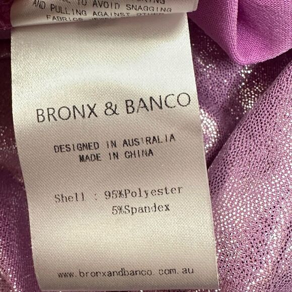 Bronx and Banco Zoe Lilac Lame Shimmer Gown | Size S - Picture 9 of 14